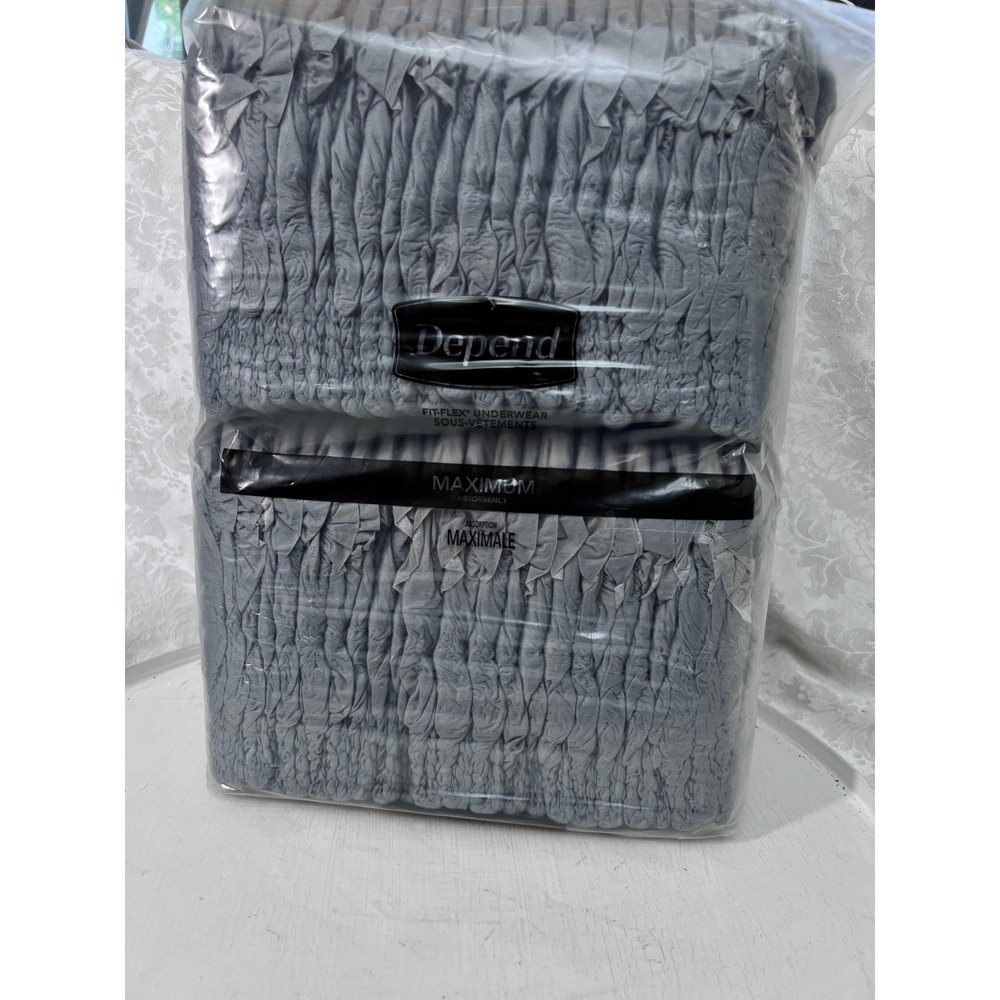 Depend Fit-Flex Maximum Absorbency Underwear Gray Pack of 96